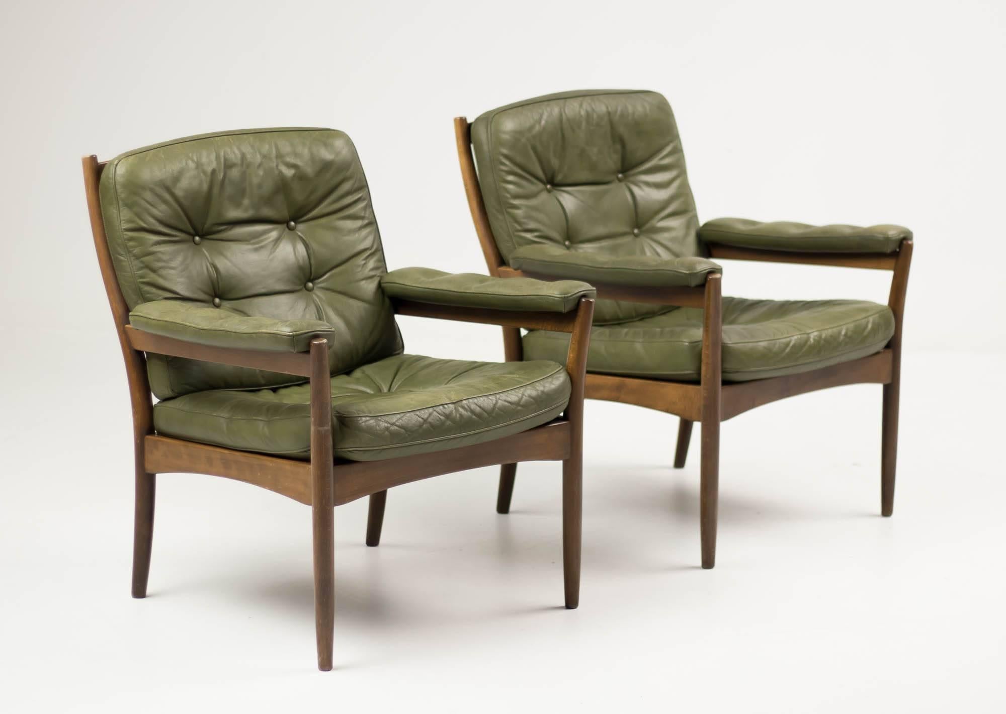 Stained Pair of Göte Möbler Carmen Armchairs