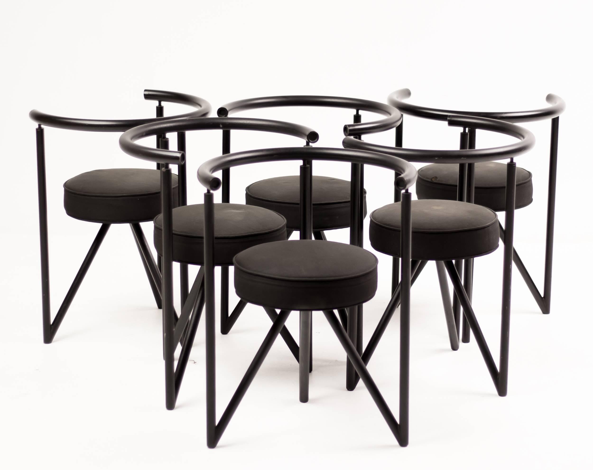 Late 20th Century Set of Six Miss Dorn Side Chairs by Philippe Starck