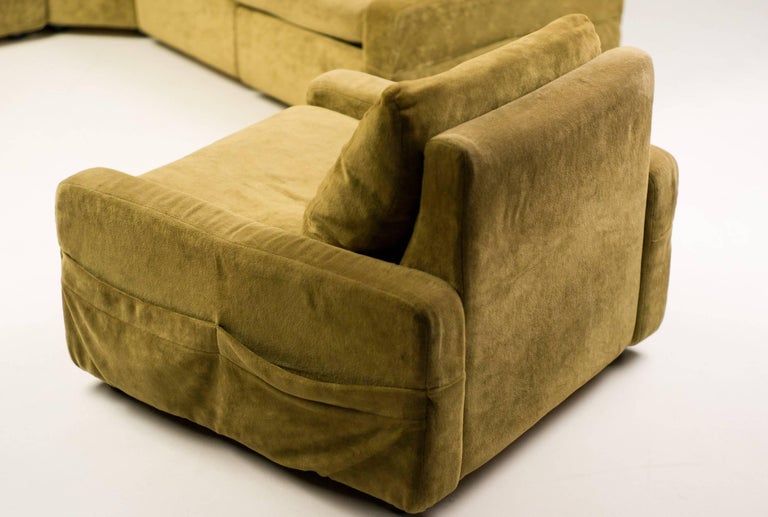 Walter Knoll Modular Sofa In Green Velvet For At 1stdibs Mid Century Modern Walter Knoll Modular Sofa In Green Velvet For