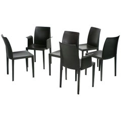 Set of Six Poltrona Frau Lola Chairs Designed by Pierluigi Cerri