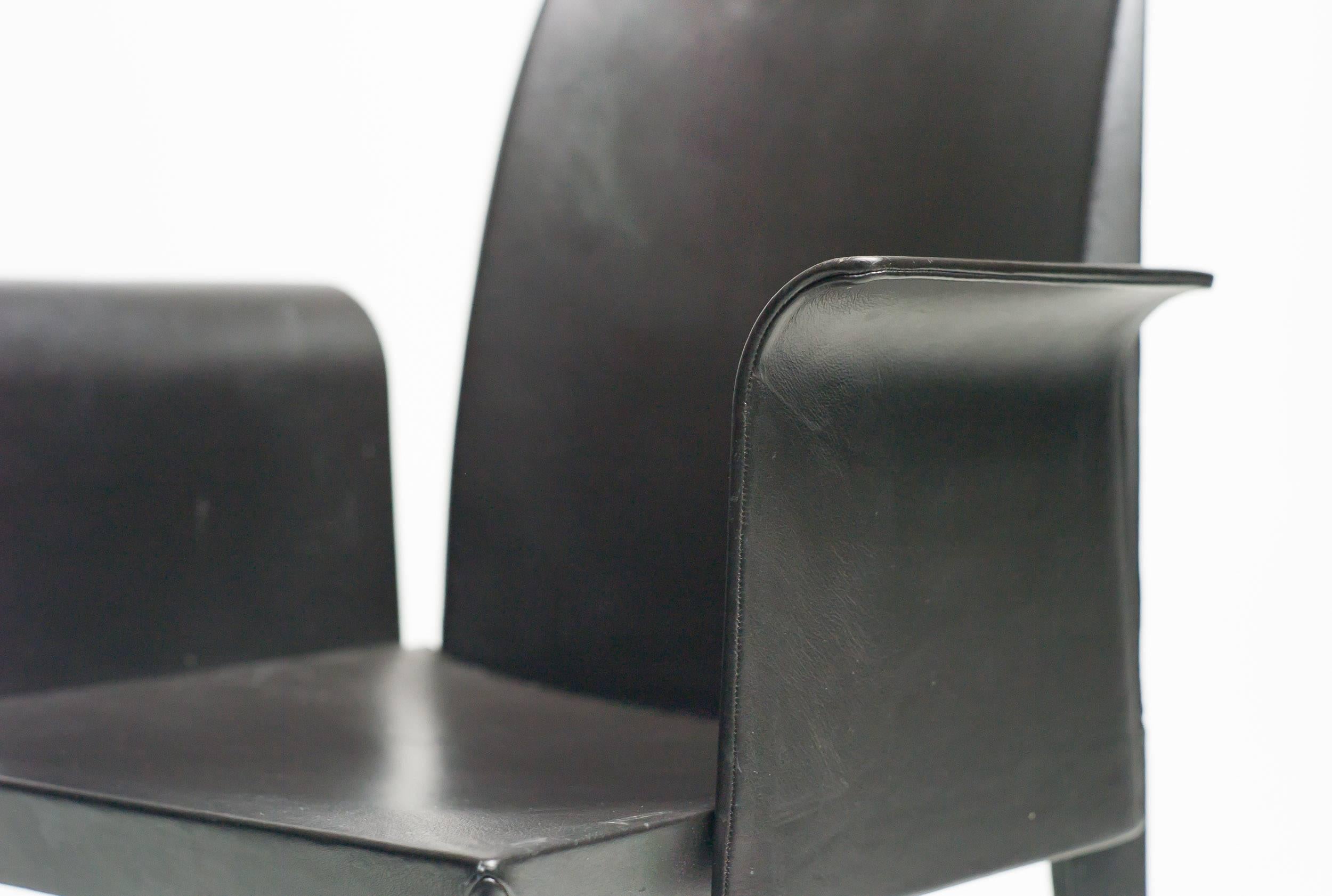 Italian Set of Six Poltrona Frau Lola Chairs Designed by Pierluigi Cerri