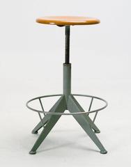 Industrial 1950s French Artist Painters Work Stool