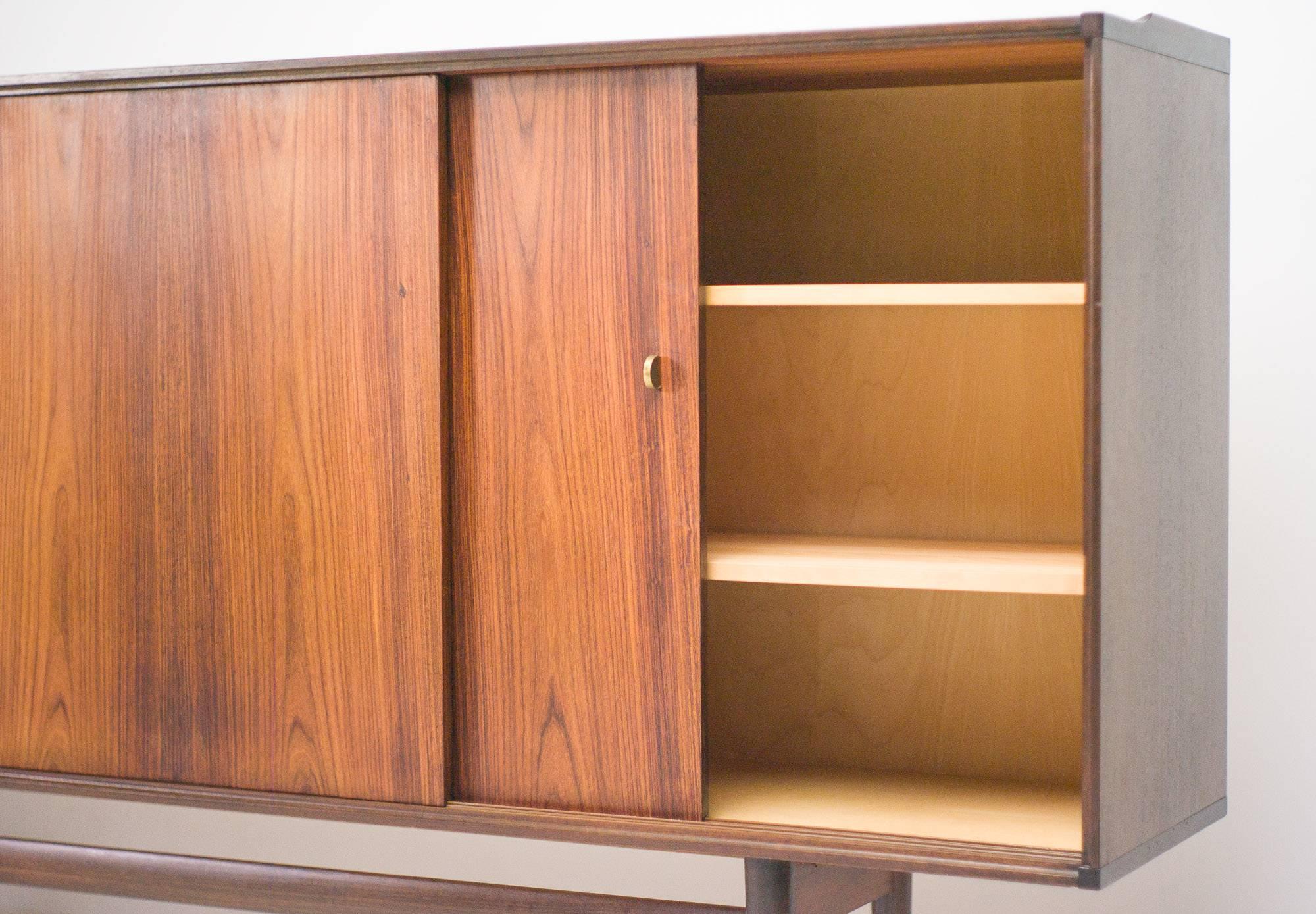 Large Rosewood Credenza by Fristho with Carrara Marble Shelves In Excellent Condition In Dronten, NL