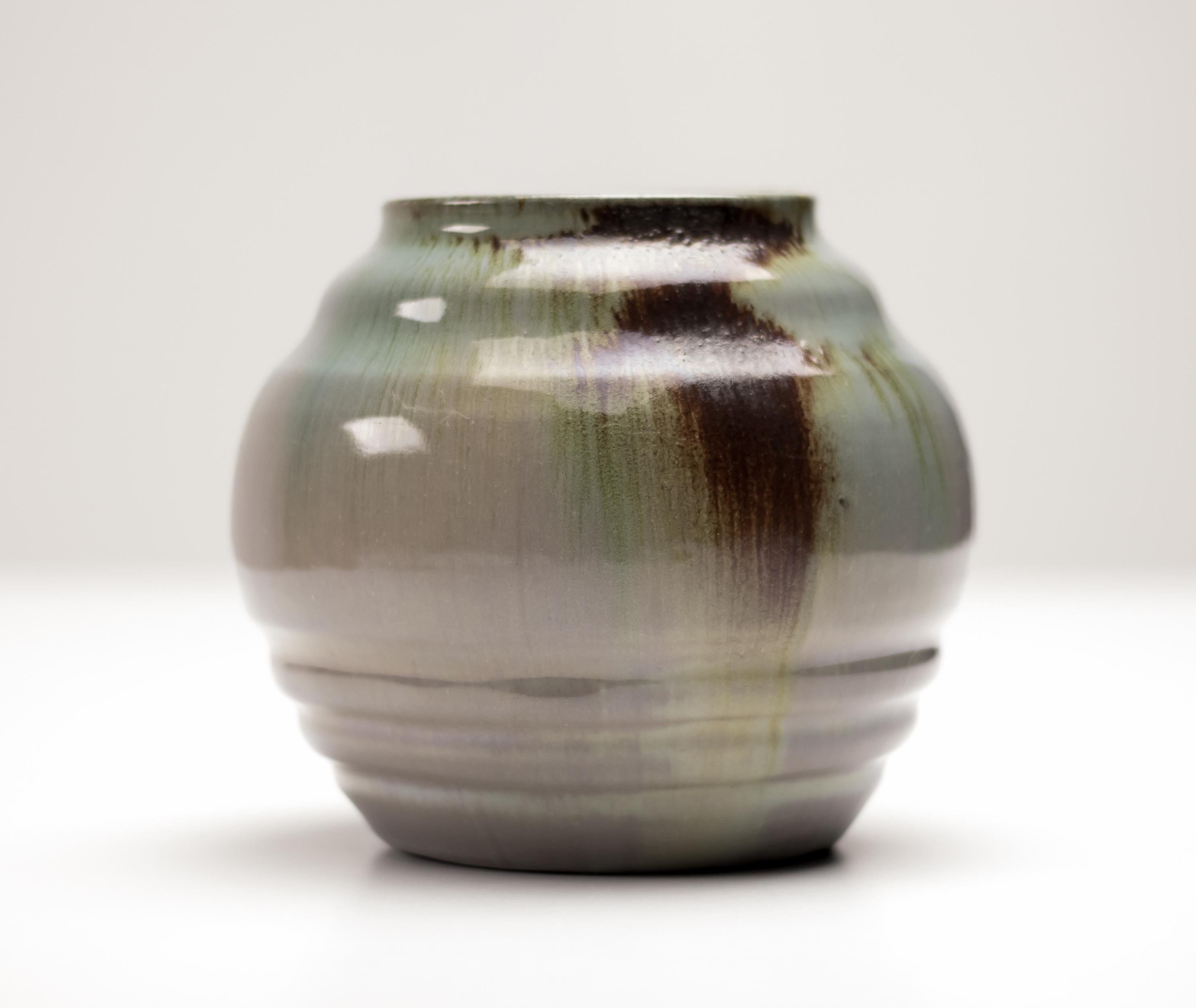 Art Deco Rare Ceramic Vase by W.C. Brouwer, Netherlands, Early 20th Century For Sale