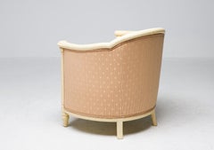Fine Art Deco Bergère Club Chair Hollywood Recency Style Damask