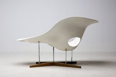 Early 2001 Vitra Eames La Chaise – Labeled, Sculptural Bone-White Patina
