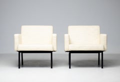 Ein Paar Martin-Visser-SZ48-Lounge-Sessel für „'t Spectrum“, beige/cremefarbene Wolle, 1965