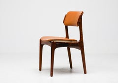 Set of Six Erik Buch Model 49 Dining Chairs, Rosewood and Cognac Vinyl, Denmark