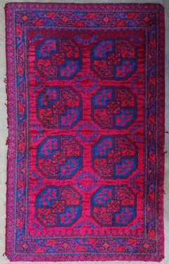 Mid 20th Century Red and Blue Handwoven Rug or Tapestry, Central Asia