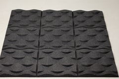 Set di dieci pannelli acustici da parete “Soundwave Swell” di Jin Kuramoto per Offecct