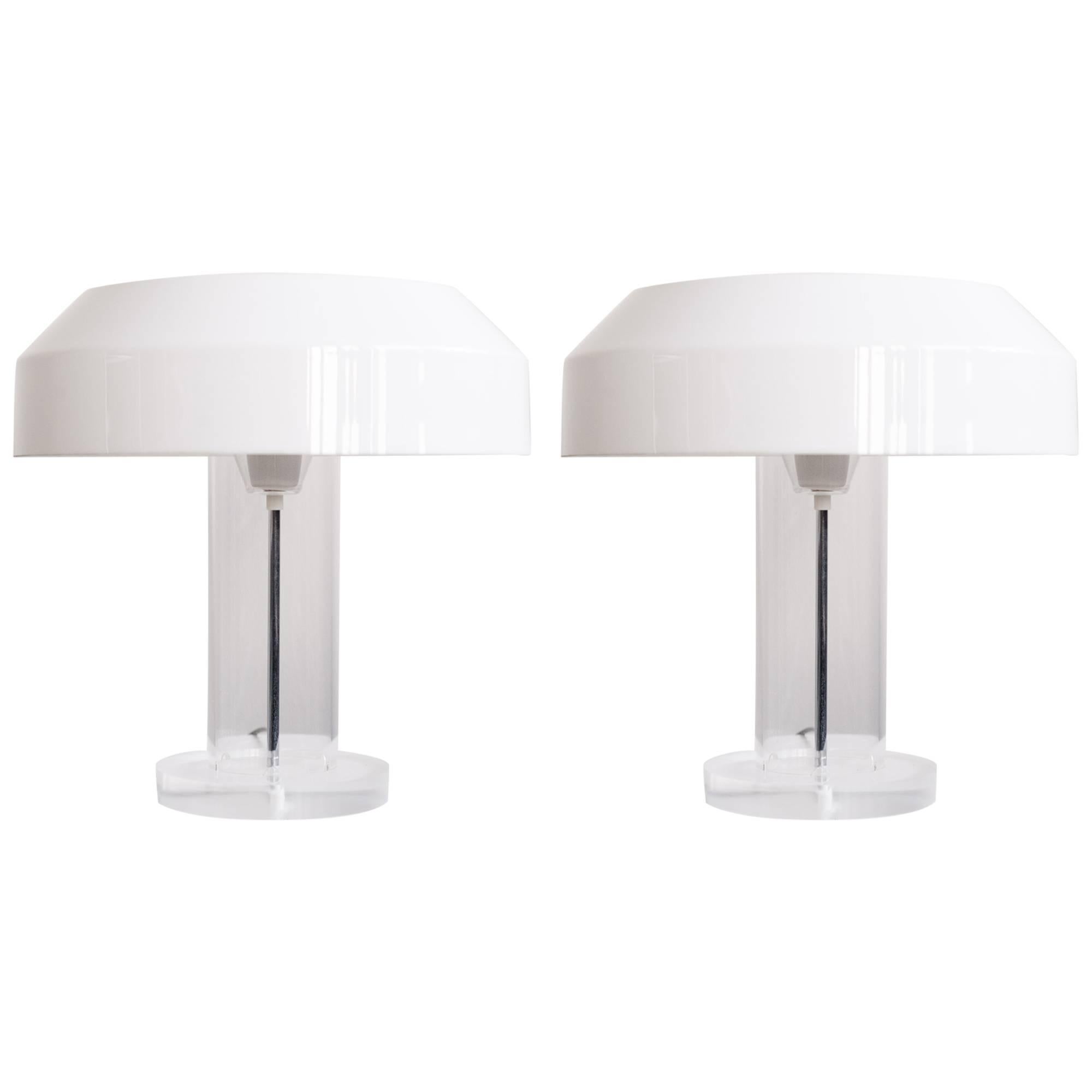 Pair of Acrylic Table Lamps by Aldo van den Nieuwelaar