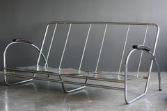 1930s Streamline Chrome Tubular Sofa by Royal Metal Co, USA