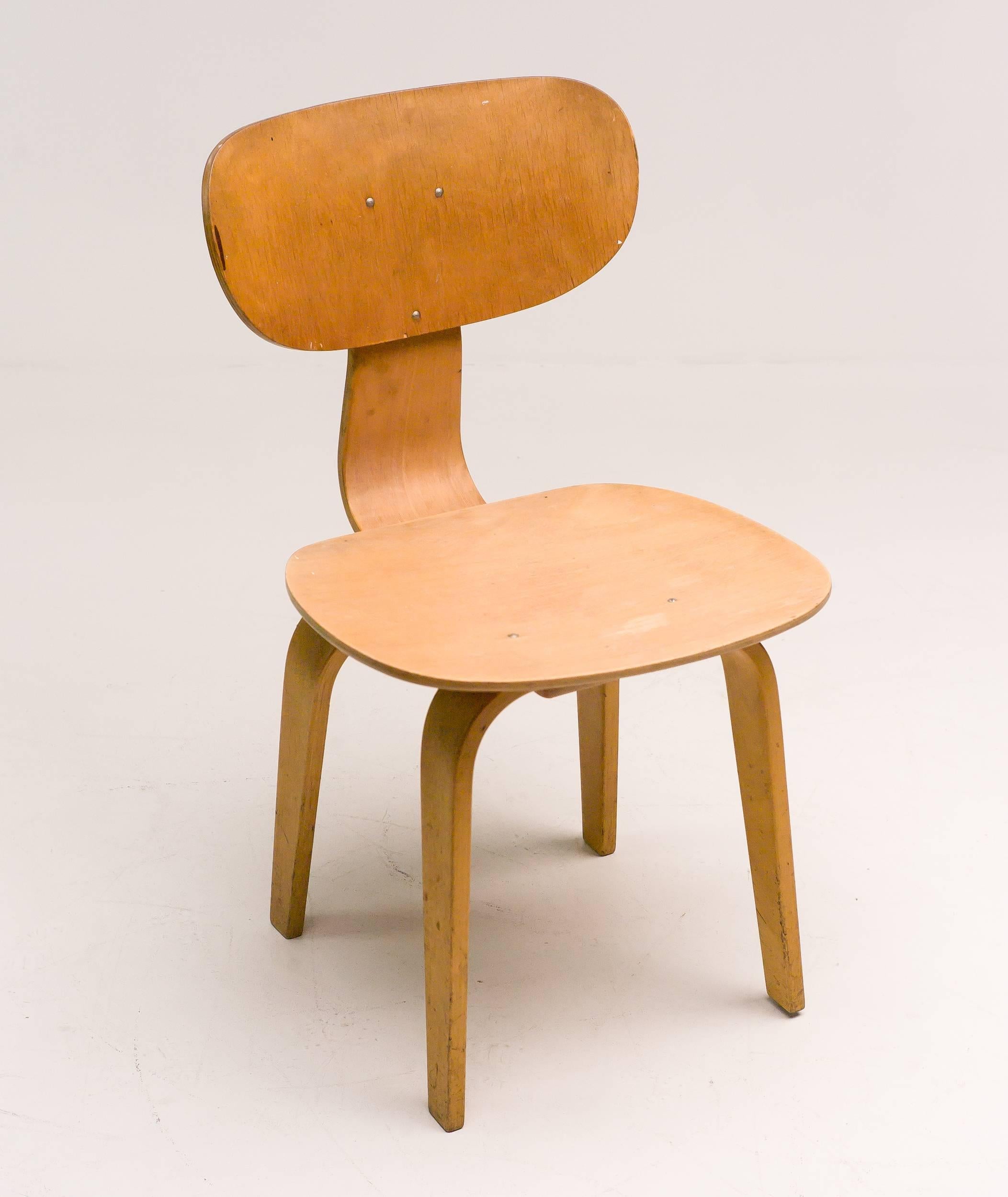 Mid-Century Modern Pastoe SB02 Combex Series Dining Chair in Birch by Cees Braakman