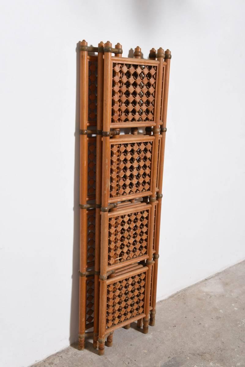 Four-Panel Danish Solid Walnut Room Divider In Good Condition In Antwerp, BE