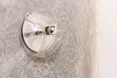 Set of Two Large Wave Clear Flush Mount or Wall lights by Peill & Putzler