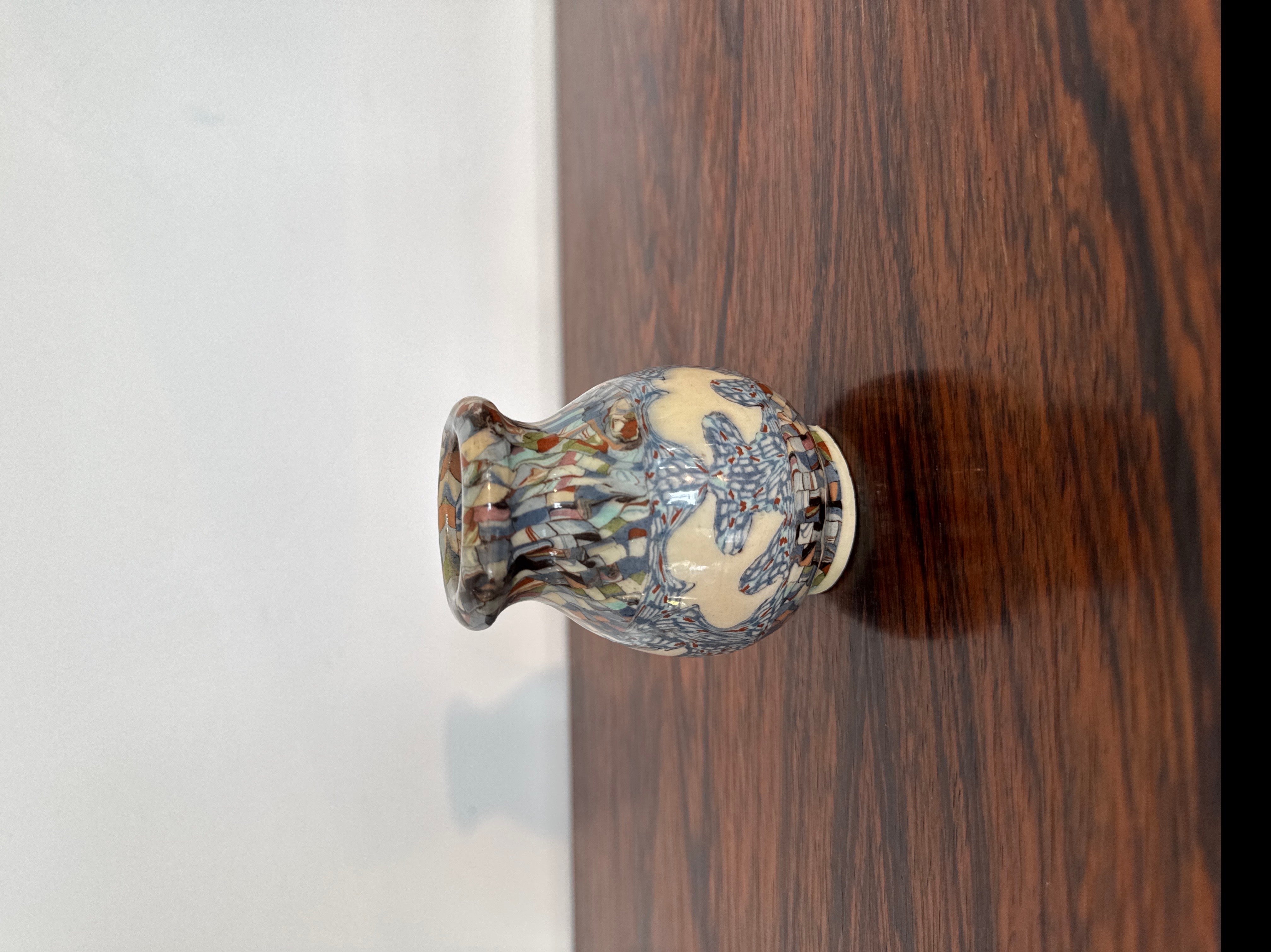 Jarrón de barro con decoración de mosaico Mille Fiori, Gerbino para Vallauris en venta