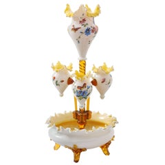 Victorian Centrepiece Opalescent Glass Epergne, France