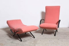 Pink fabric Osvaldo Borsani, P40 Lounge Chair for Tecno, Italy