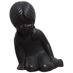 Ceramic Sculpture of a Young Girl by Elie van Damme for Amphora