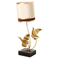 Brass Table Lamp with Flying Birds,Italy