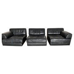 De Sede Modular Sofa, Daybed Black Leather DS76