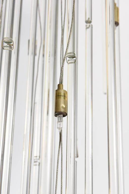 Mid Century Modernist Large Lightolier Crystal Rod Chandelier For Italian Mid Century Modernist Large Lightolier Crystal Rod Chandelier For