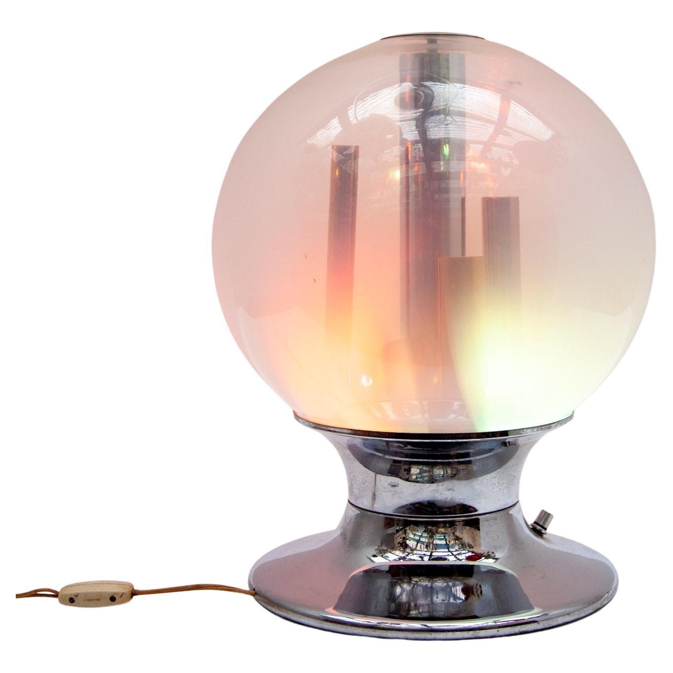 Glass Globe Table Lamp Mid-Century Modern, by Selenova, Italy, 1960s