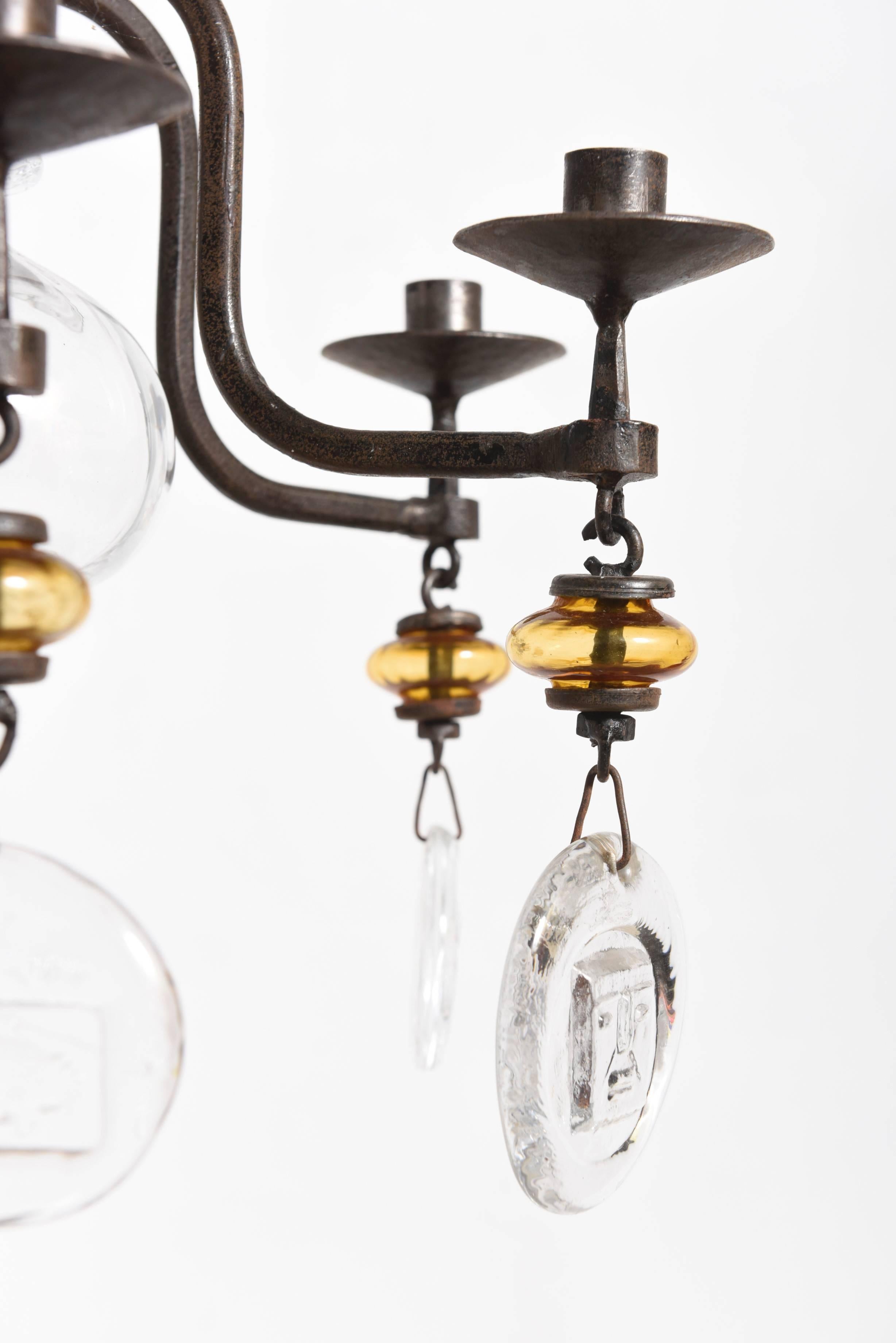 Swedish Hanging Candelabra by Erik Hoglund for Boda Nova Glassworks