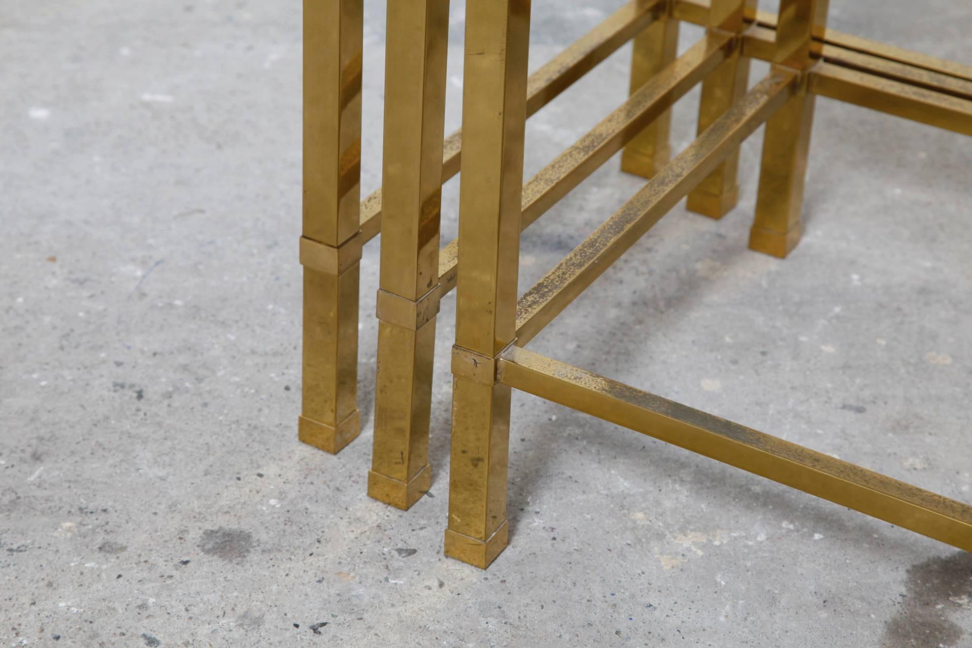 French Brass Nesting, Sofa Tables 1
