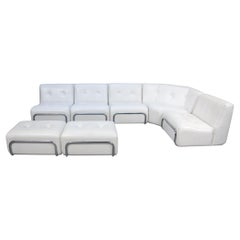 Set di otto sedie da salotto modulari di Adriano Piazzesi