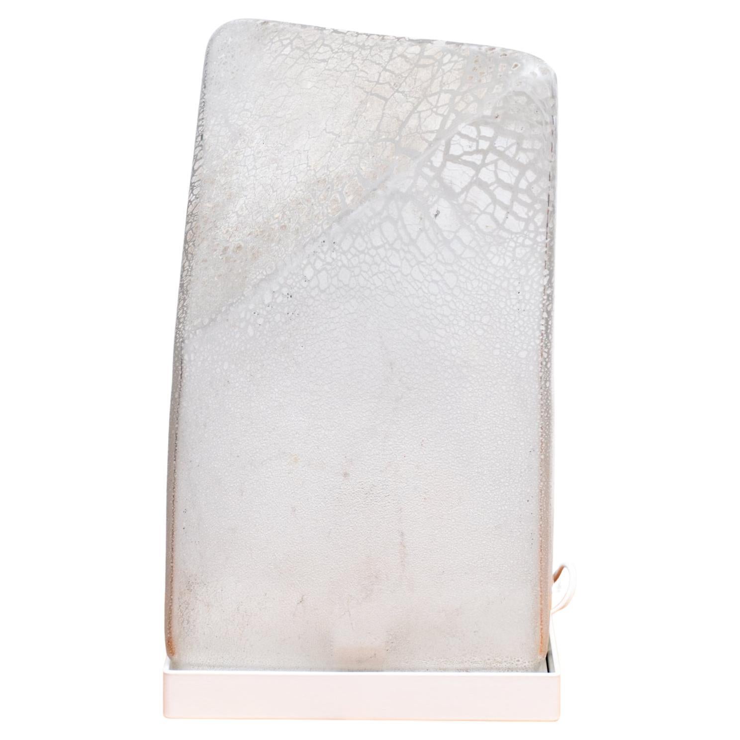 Alfredo Barbini Lámpara de sobremesa de cristal soplado de Murano con diseño geométrico Scavo