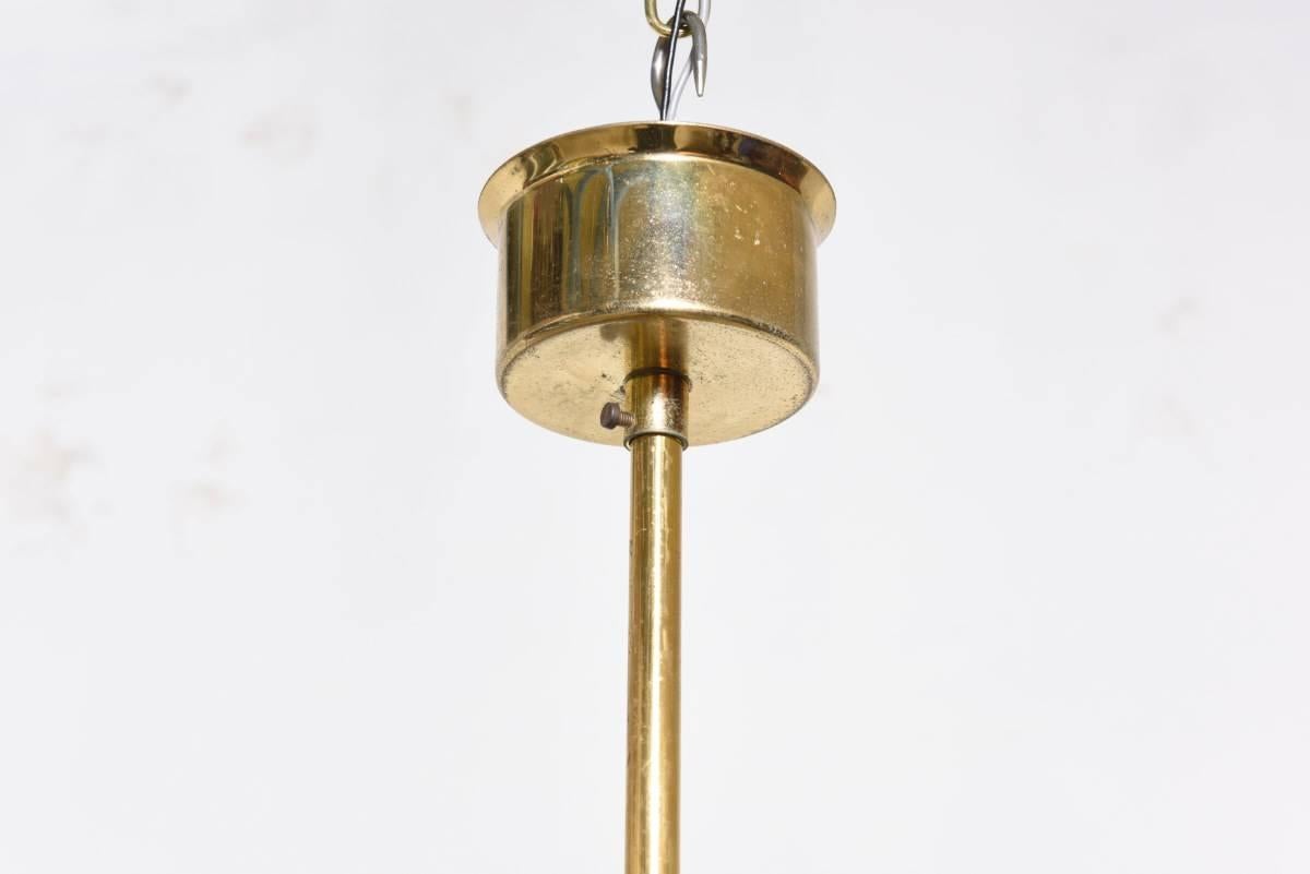 Brass Round Kalmar Textured Glass Chandelier For Sale