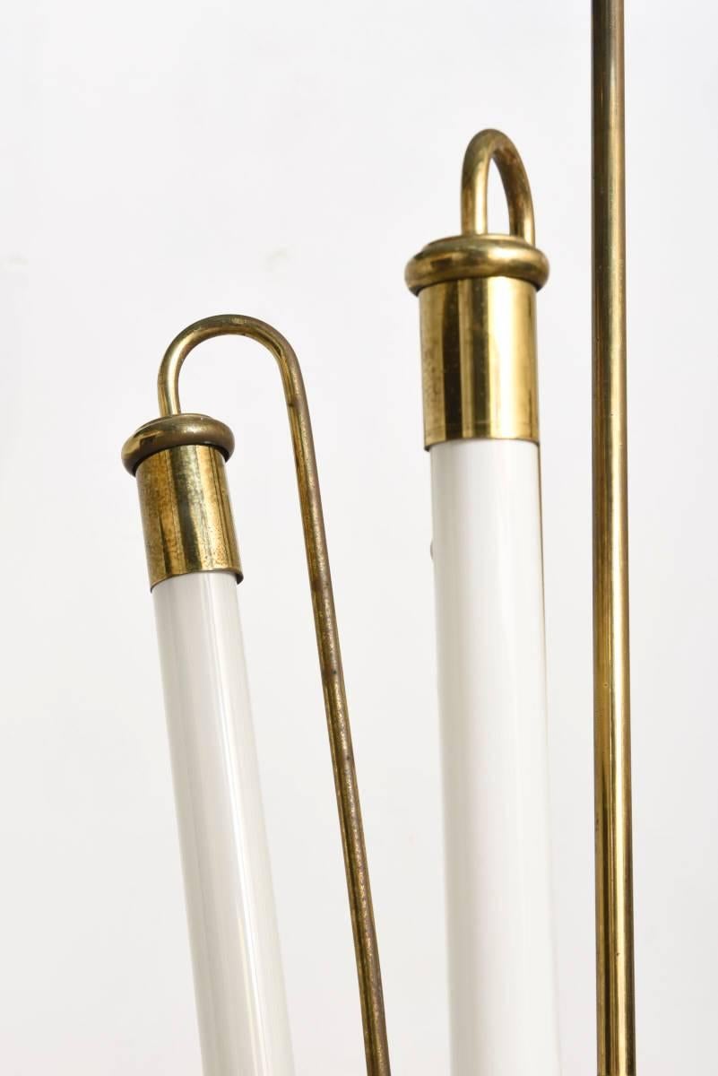 Bauhaus Brass Five Tube Pendant In Excellent Condition In Antwerp, BE