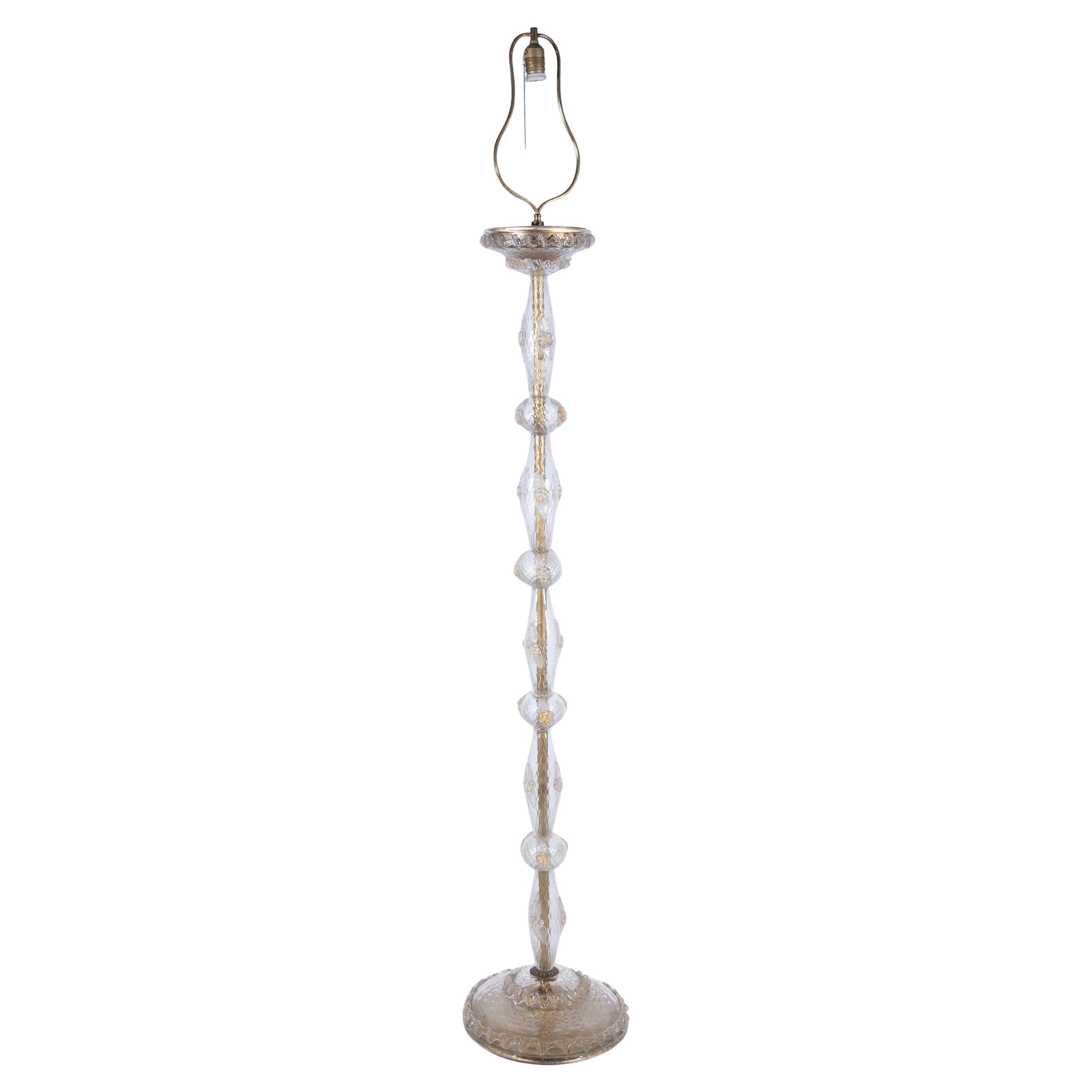 Art deco Murano Floor Lamp attributed by Barovier & Toso, 1930s For Sale