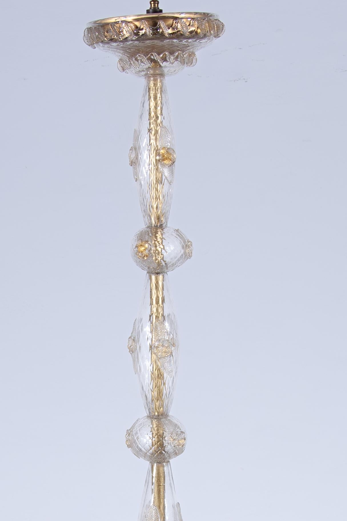 Art deco Murano Floor Lamp attributed by Barovier & Toso, 1930s In Good Condition For Sale In Antwerp, BE