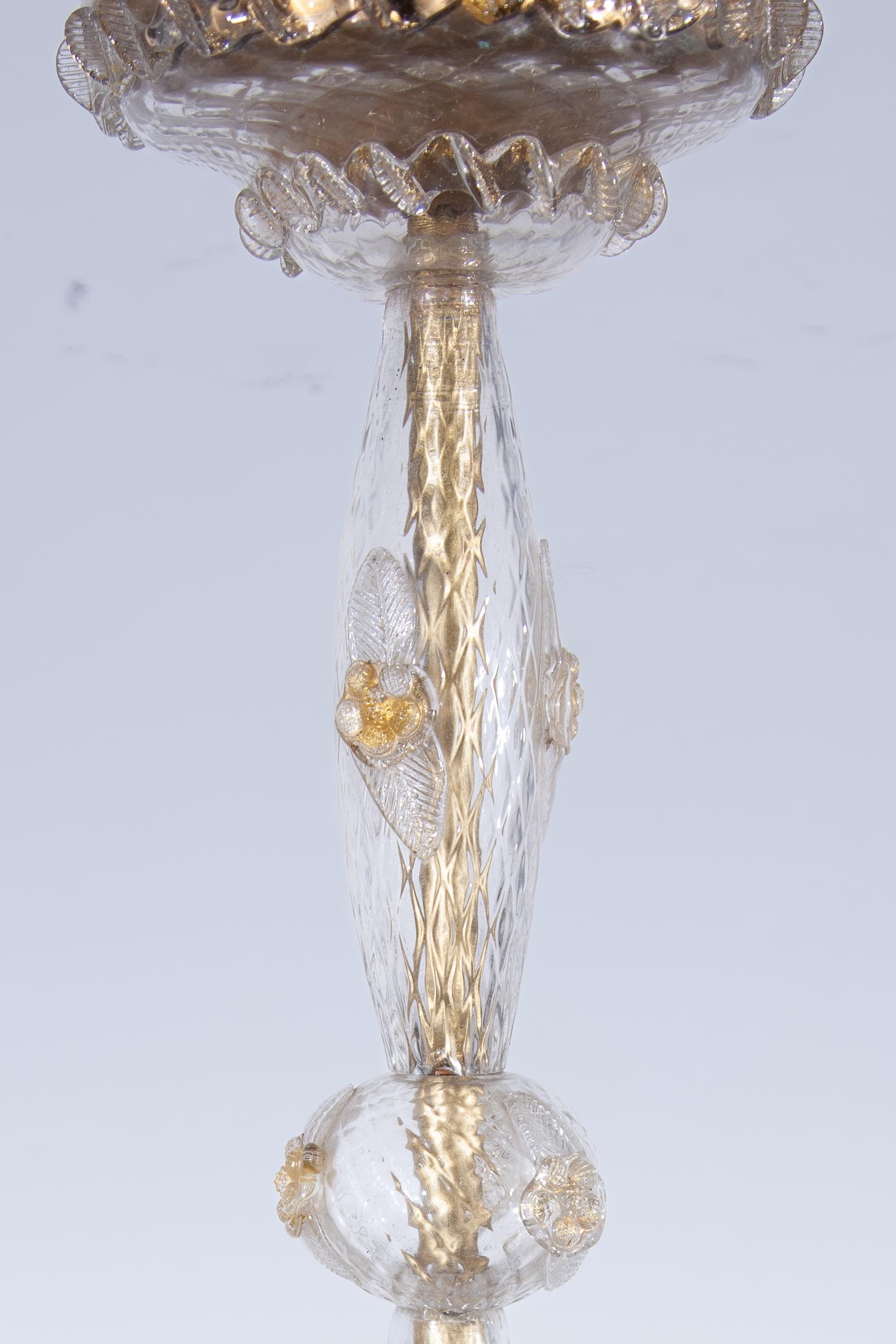 Metal Art deco Murano Floor Lamp attributed by Barovier & Toso, 1930s For Sale