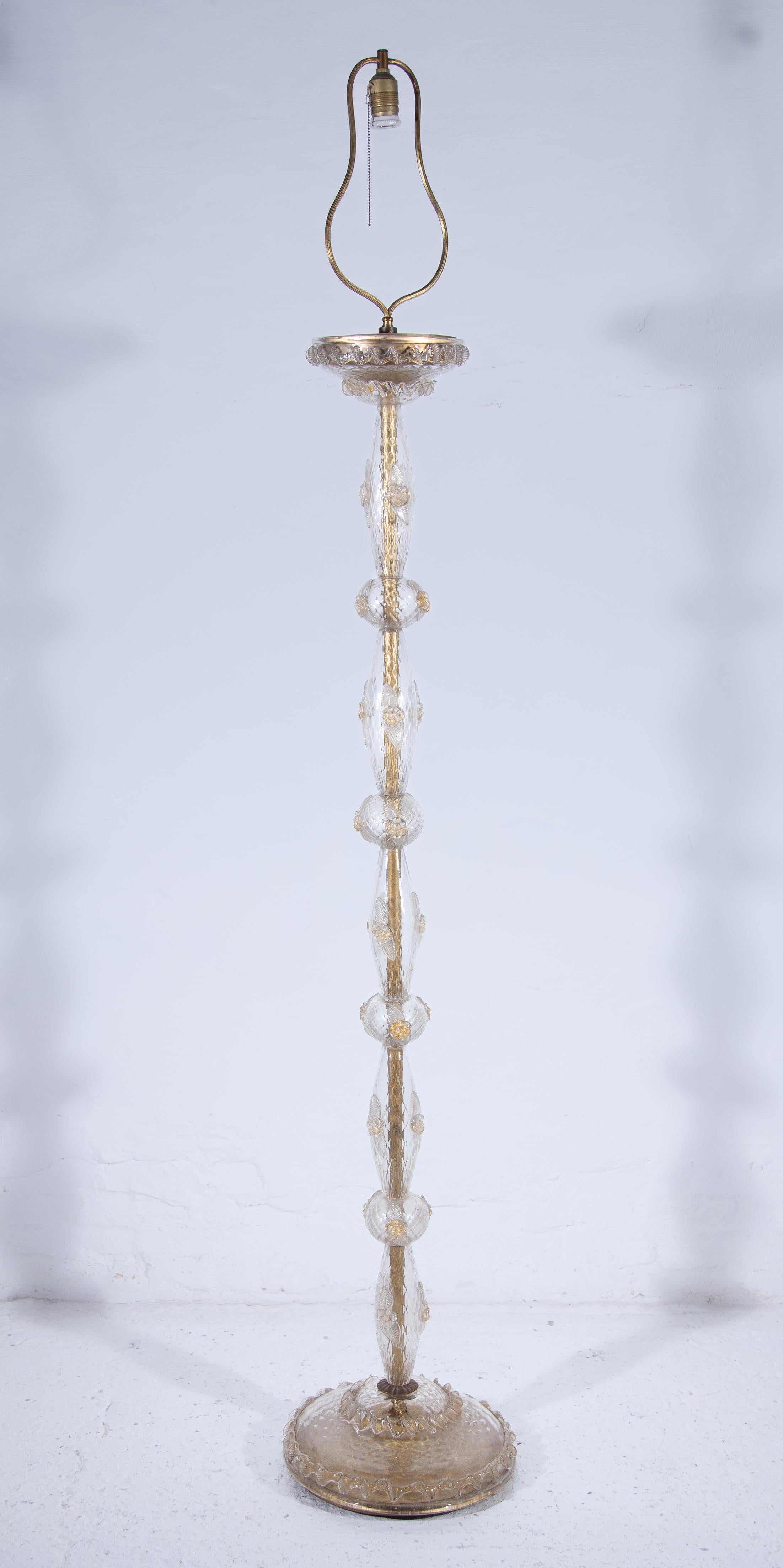 Art Deco Art deco Murano Floor Lamp attributed by Barovier & Toso, 1930s For Sale