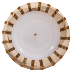 Sunburst Round Wall or Ceiling Mounted Lamp, Kaiser, 1950s