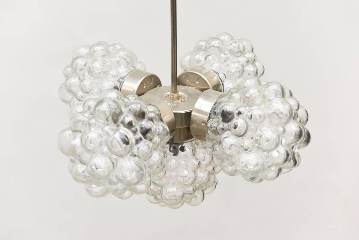 Mid-20th Century Huge Bubble Glass Chandelier by Helena Tynell for Glashütte Limburg