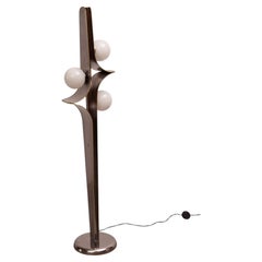 Kaiser-Stehlampe, Mid-Century-Modern, Messing und Opalglas, 1969
