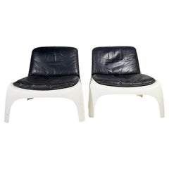 Iconic 1970s Space Age Fiberglass Lounge Chairs by Carl Straub