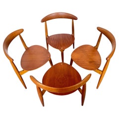 Set of Four Stacking Dining Chairs by Hans Wegner for Fritz Hansen