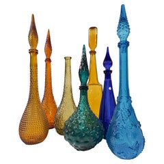 A Symphony of Saturated Light by Empoli Genie Bottles set of Seven, 1960s
