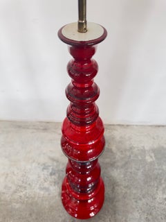 Kaiser Ceramic Red Glazed Floor Lamp, 1969, Germany