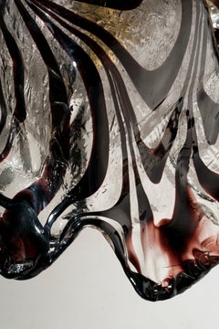 Superbe suspension en verre de Murano de style « Mid-Century Modern » signée Carlo Nason