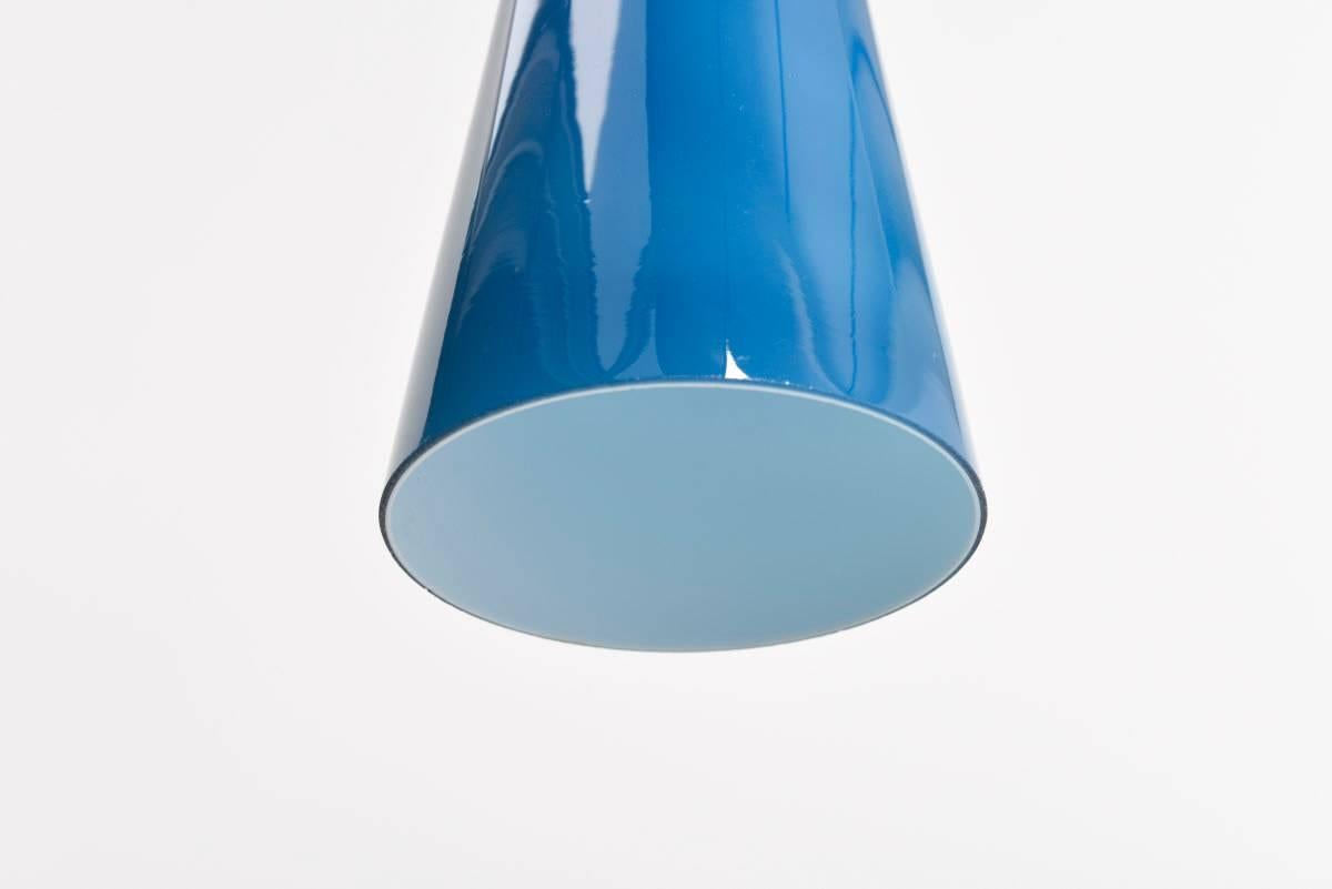 Tri Colored Pendant Lamps Designed by Jacob E. Bang, Holmegaard, Denmark 2