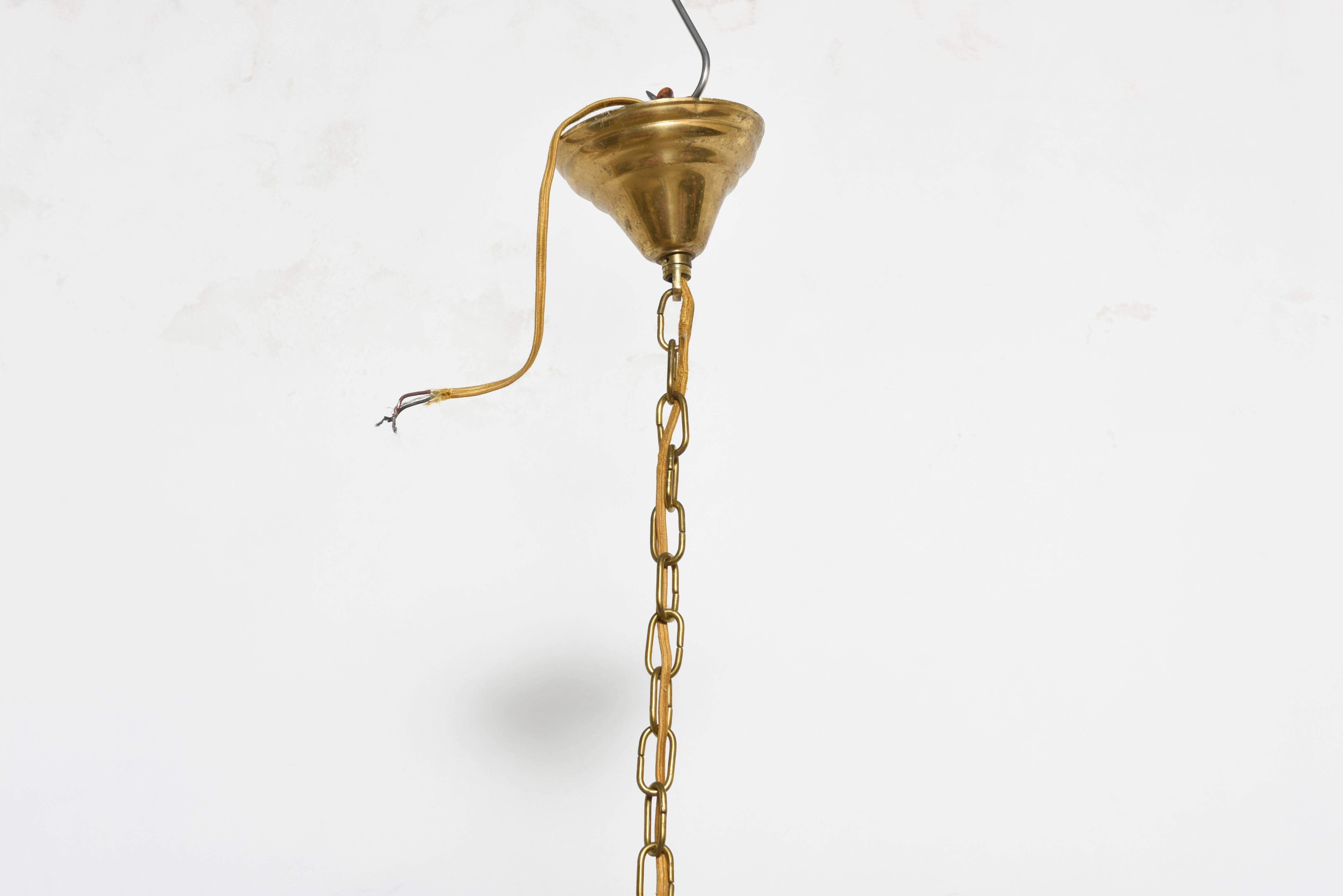 Romantic Italian Brass, Crystal, 1950s Waterfall Chandelier For Sale 1