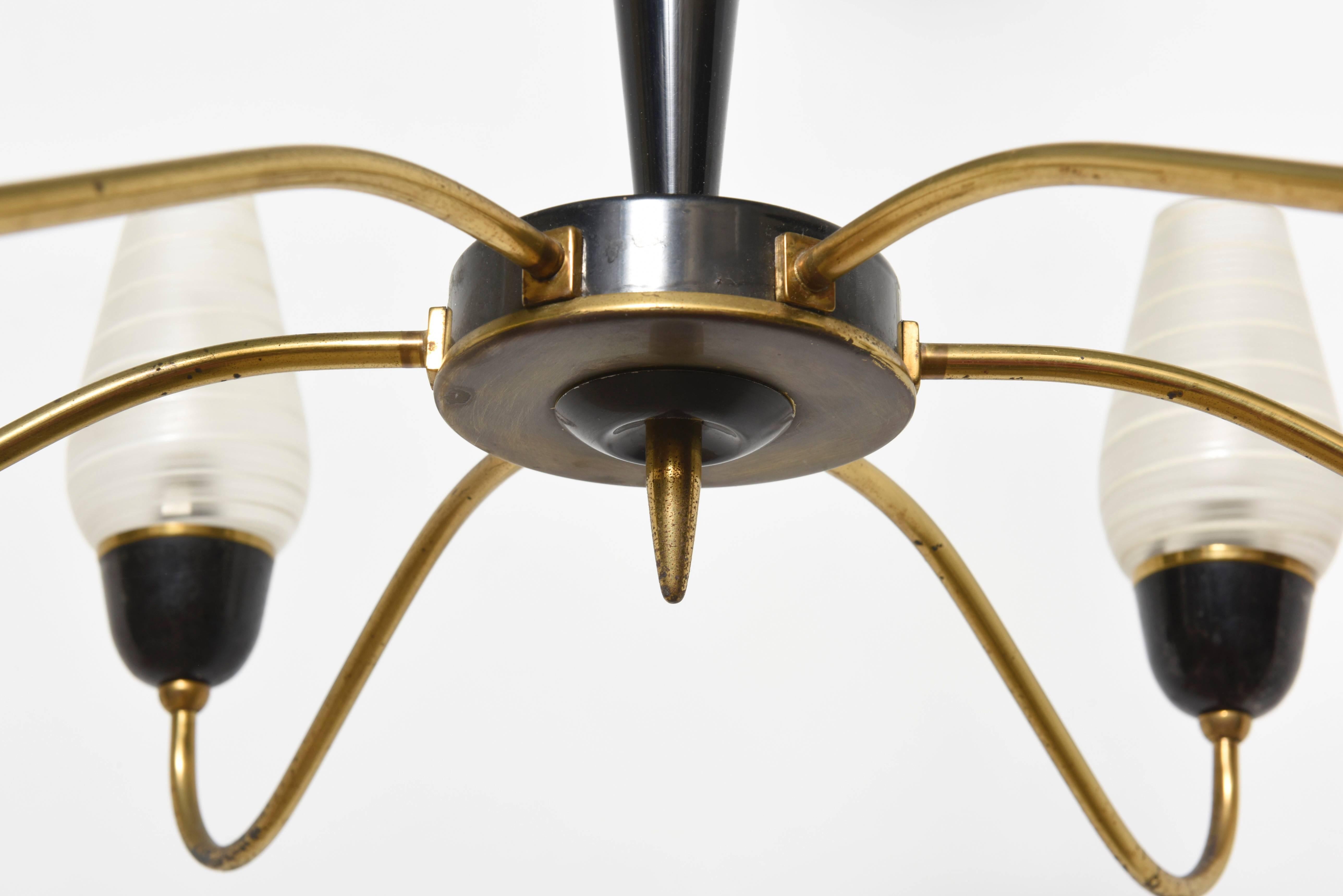 Arredoluce Six-Light Chandelier, 1950s In Good Condition In Antwerp, BE