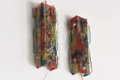 Pair of "Chartres" Multicolored Sconces by Willem van Oyen for RAAK