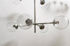 Large Sputnik Chrome Light Fixture with 12 Big Clear Glass Globes, by Kinkeldey